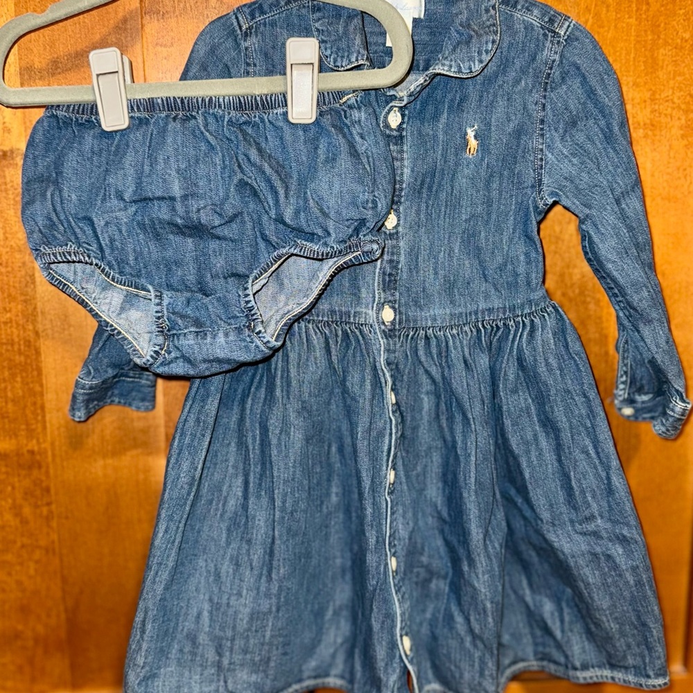 Ralph Lauren Baby Denim Dress with Bloomers